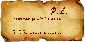 Platzerjanó Lelle névjegykártya
